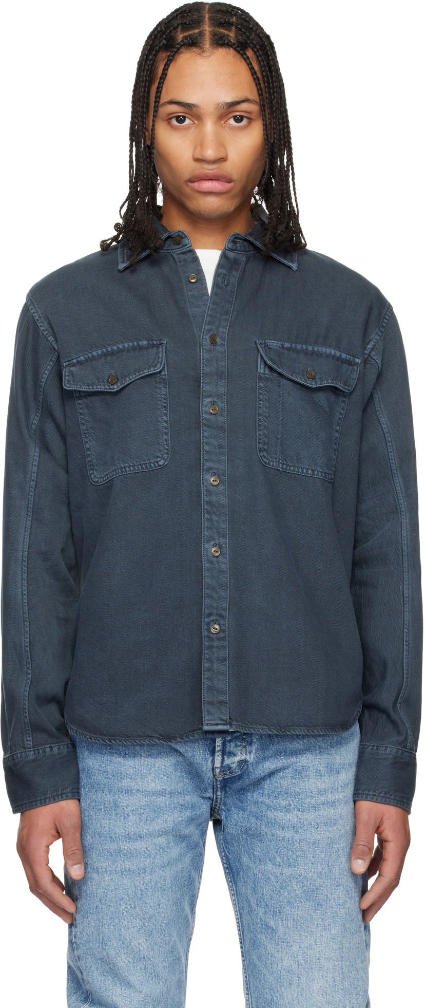 Сорочка rag & bone rag & bone Featherweight Denim Shirt Синій | MED24S0004ZDMI