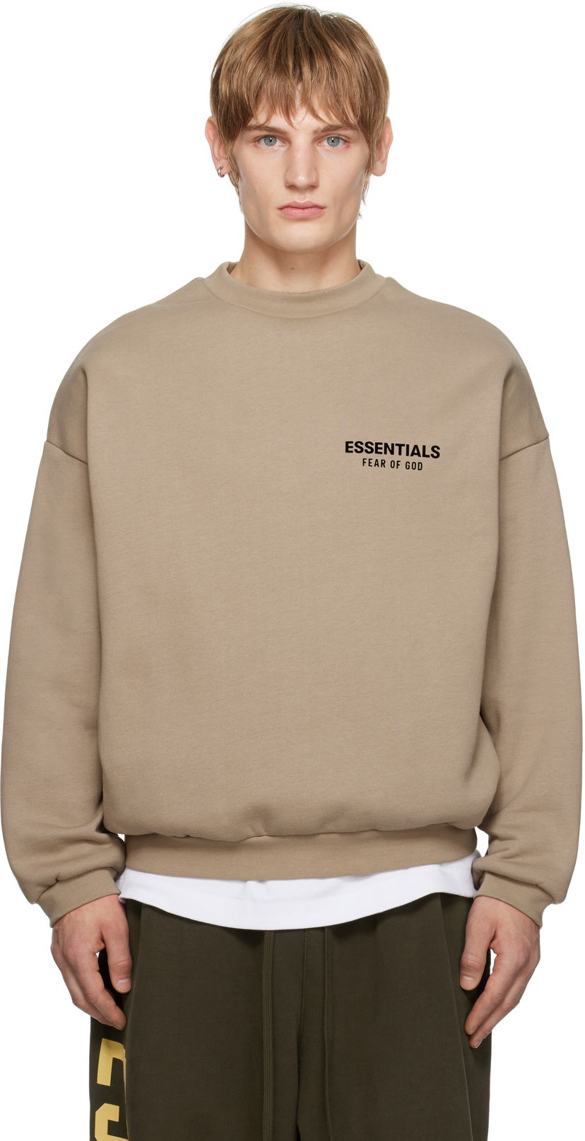 Cветр Fear of God Fear of God ESSENTIALS Fleece Crewneck Sweatshirt бежевий | 192HO246267F