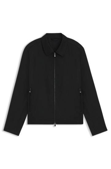 Куртка BOSS Slim-Fit Virgin-Wool Serge Jacket чорний | 50545898