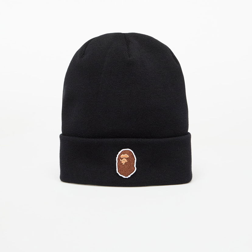 Шапка BAPE A BATHING APE One Point Ape Head Knit Cap чорний | 001HTL301006MBLK