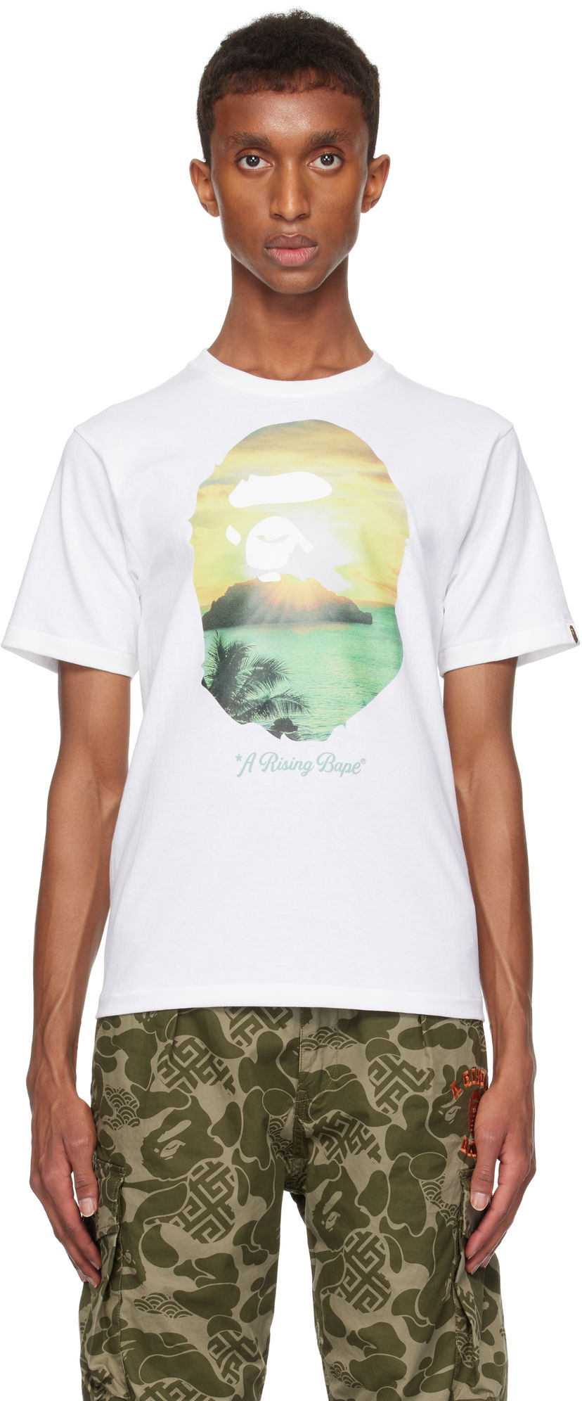 Футболка BAPE 'A Rising BAPE' Photo T-shirt білий | 001TEK301048M