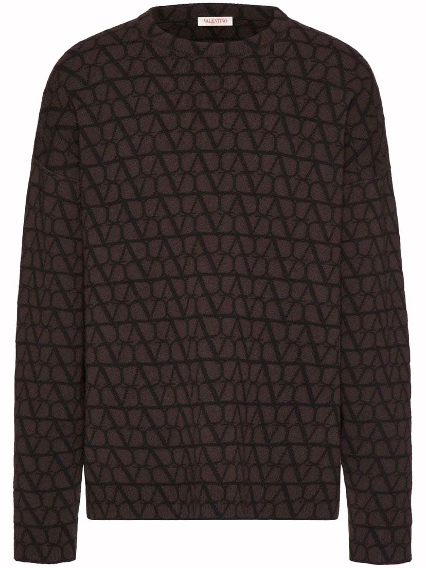 Cветр Valentino Allover Logo Knitwear Brown Коричневий | VKC27A9K3