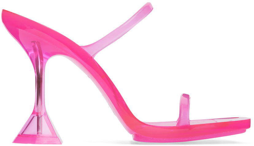 Догляд за взуттям Amina Muaddi Amina Muaddi Brito Slipper Heeled Sandals Рожевий | 11S333534BRI