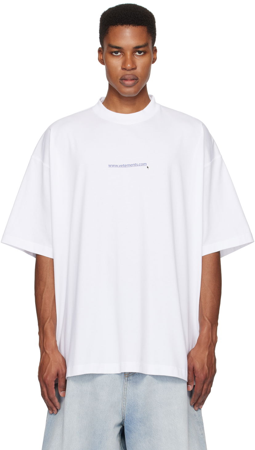 Футболка VETEMENTS Oversized T-Shirt Website Print білий | UA66TR735W