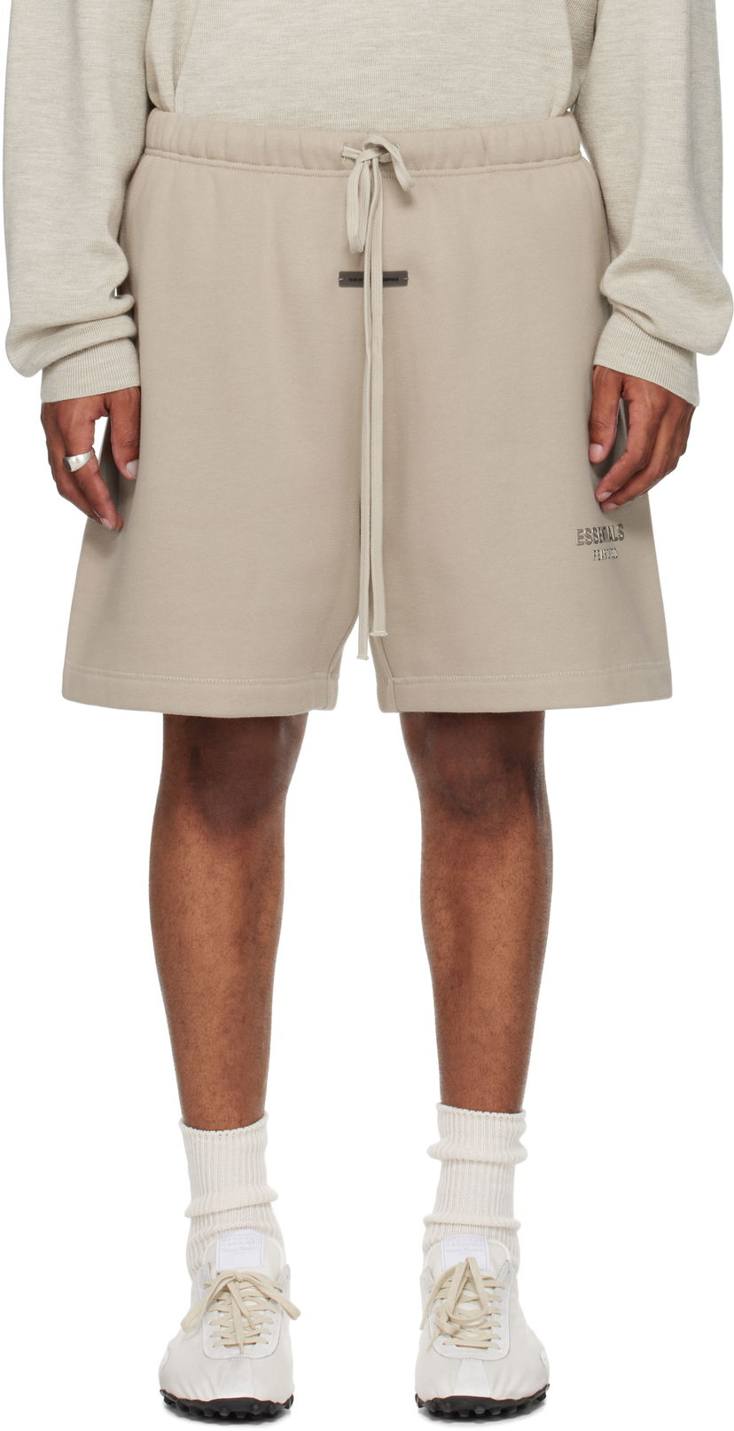 Шорти Fear of God ESSENTIALS Fleece Soccer Shorts бежевий | 160SP252001F