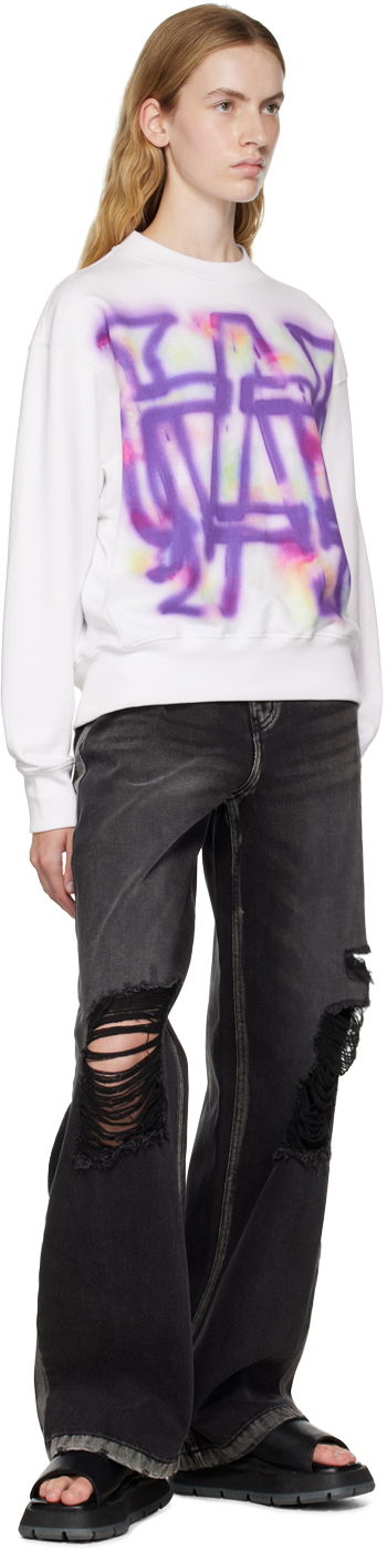 Cветр We11done We11done Rainbow Symbol Sweatshirt білий | WD-TS3-22-829-U-WH, 3