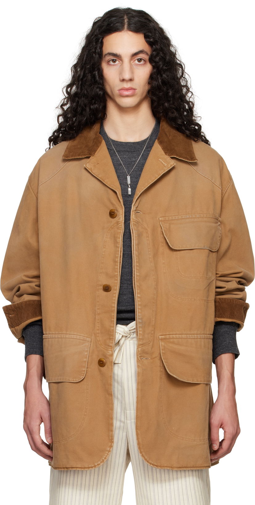 Куртка Maison Margiela Maison Margiela Corduroy Collar Waxed Jacket Коричневий | S50AM0625 M35206