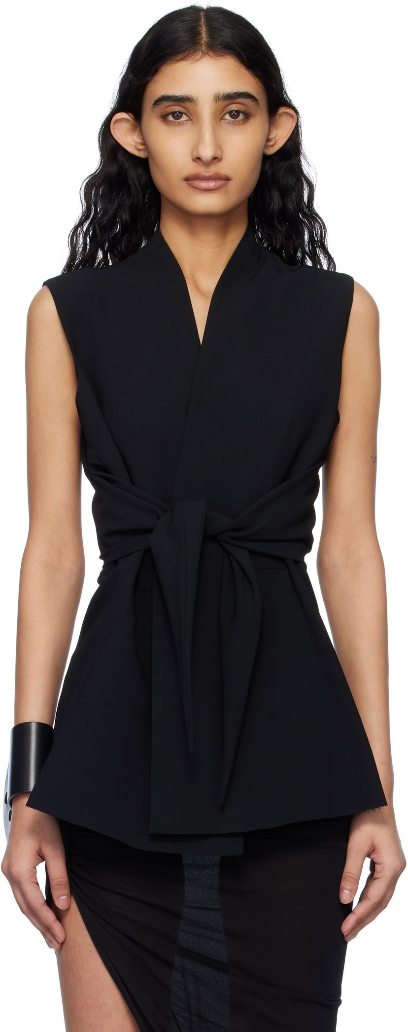 Жилет Rick Owens Rick Owens Hollywood SL Strutter Sleeveless Wrap Blouse чорний | RP01E7709 WLP