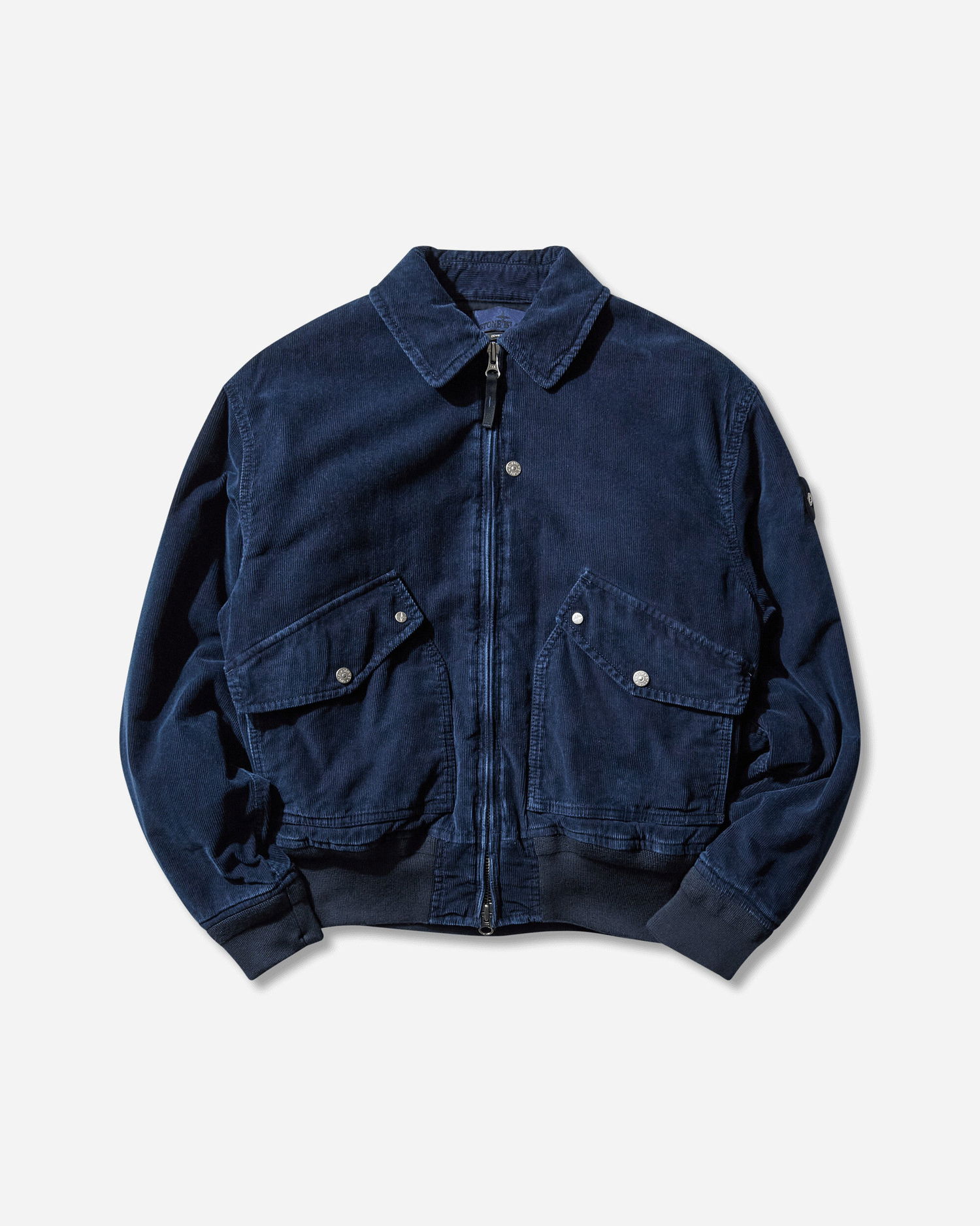 Куртка бомбер Stone Island Micro Corduroy Bomber Jacket темно-синій | K2S15-4100123-S0J10 V0021, 0