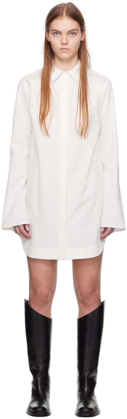 плаття Loulou de Saison Loulou de Saison Eknath Mini Shirt Dress білий | EKNATH