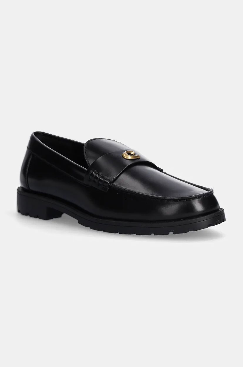 Кросівки та взуття Coach Jocelyn Leather Flat-Heel Loafers чорний | CW980.BLK