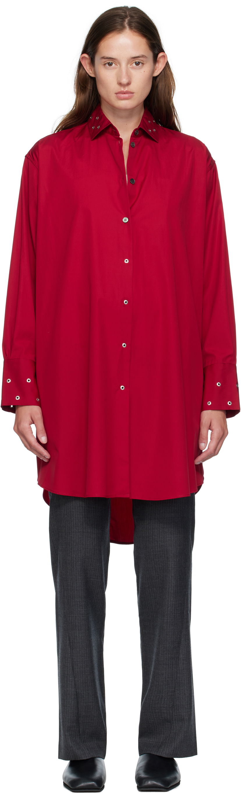 плаття OUR LEGACY Frock Shirt Midi Dress Червоний | W4257FL