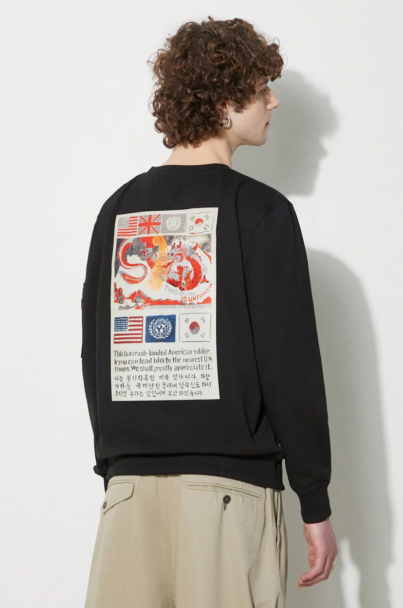 Світшоти Alpha Industries Sweatshirt With Print чорний | 136300