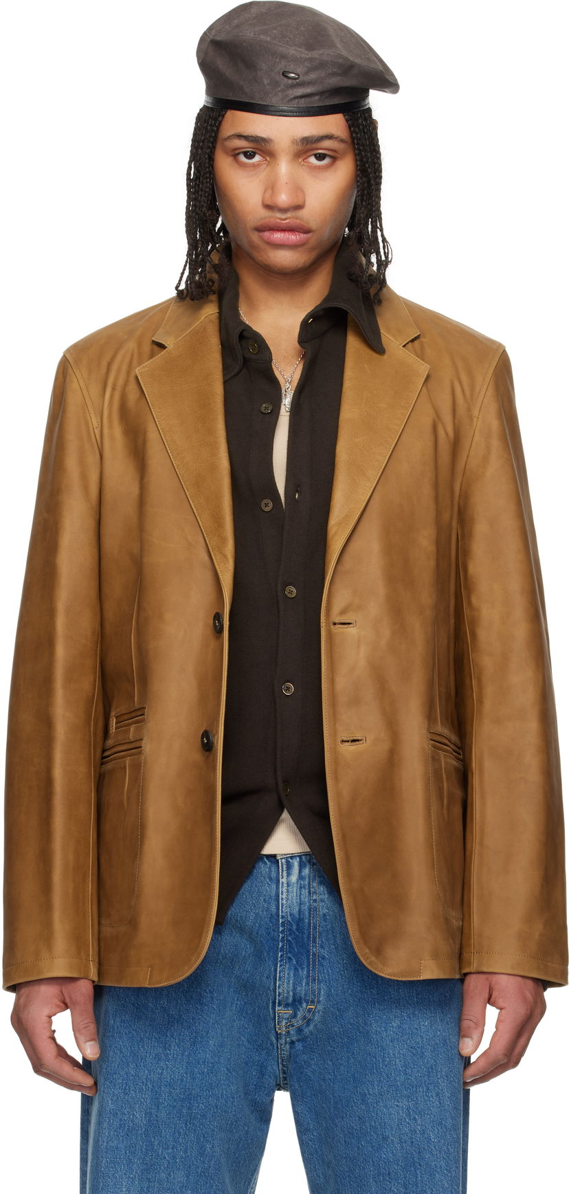Куртка OUR LEGACY Our Legacy Opening Leather Blazer Коричневий | M2259OBL