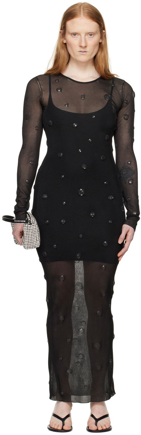 плаття Alexander Wang Gem Mesh Maxi Dress чорний | 1KC2246020