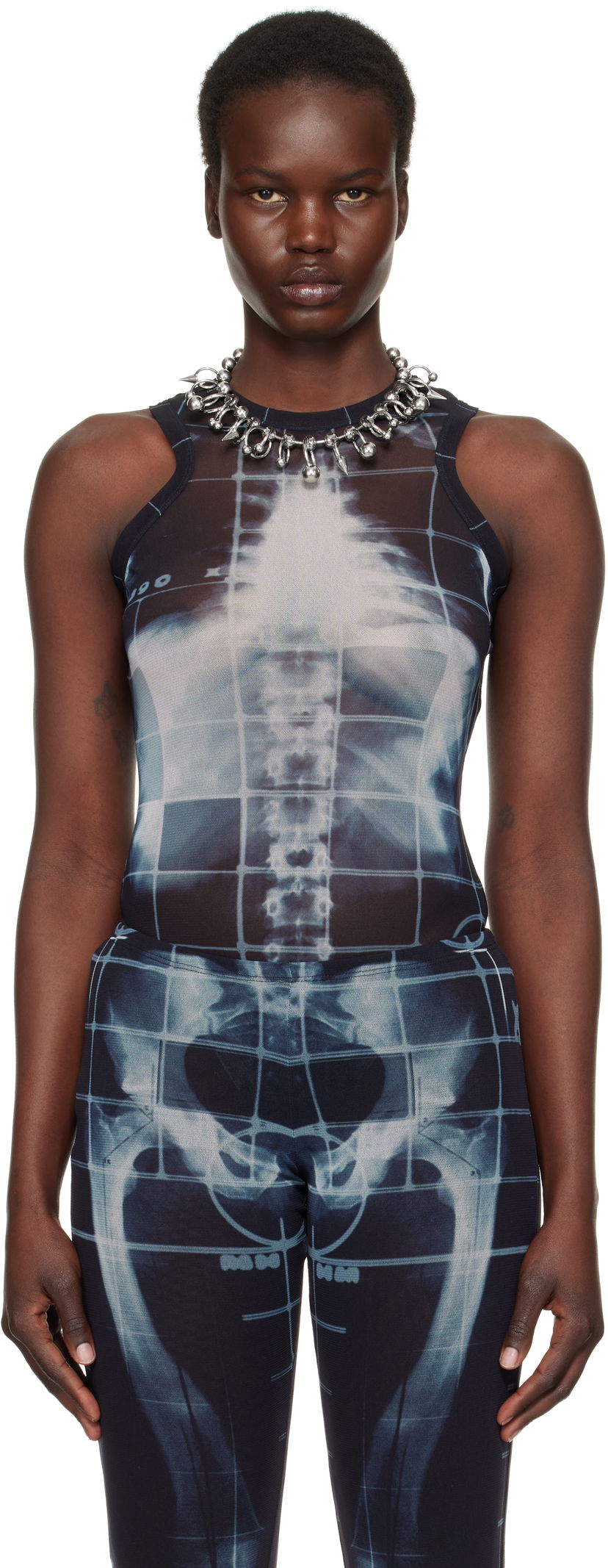 Легінси Jean Paul Gaultier Jean Paul Gaultier 'The Squeletor' Bodysuit чорний | 25/33-F-BD058-T580-005956