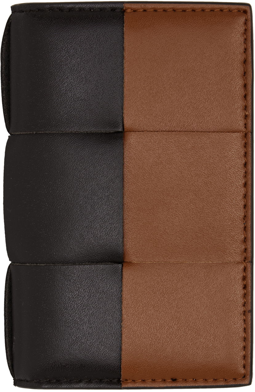 Гаманець Bottega Veneta Brown & Tan Cassette Flap Card Case Wallet чорний | 748053V4HD3