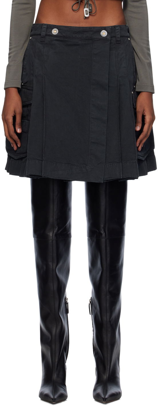 Спідниця Dion Lee Kilt Denim Midi Skirt чорний | C1005PS24