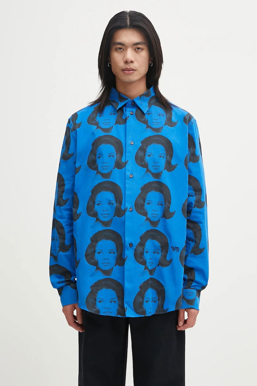 Сорочка Wales Bonner Wales Bonner Selah Relaxed Shirt Синій | MA25SH05.CO11.599