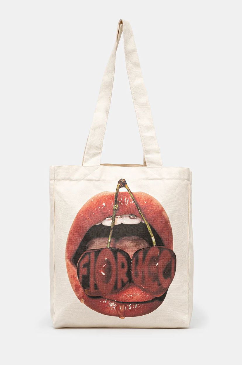 сумка-тоут Fiorucci Mouth Print Canvas Tote Bag білий | U01FPABA207CO03WH02