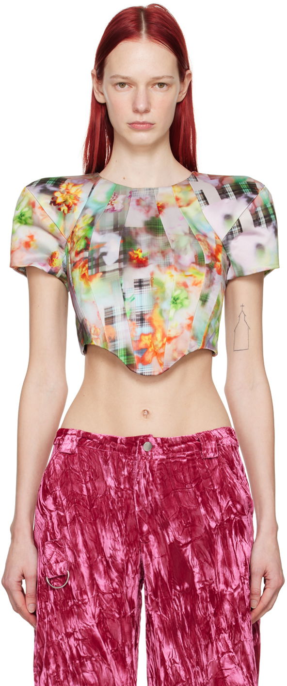 Кроп-топи Collina Strada Collina Strada Ava Floral Print Cropped Blouse Різнокольоровий | XX3282