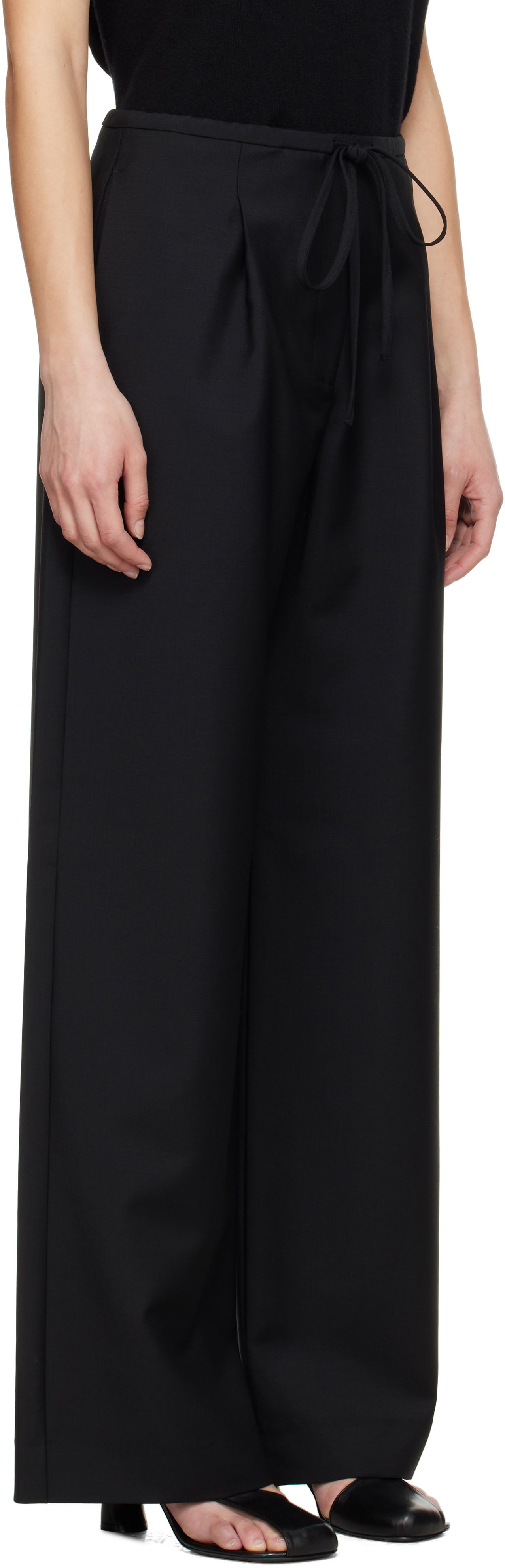 Штани Róhe Róhe Relaxed Drawstring Trousers чорний | 415-30-007, 1