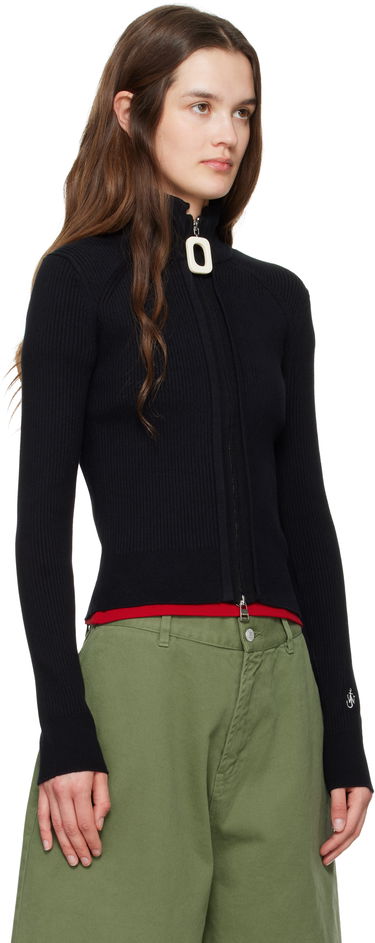 Cветр JW Anderson JW Anderson Fitted Zip-Up Sweater чорний | KW1353-YN0398, 1