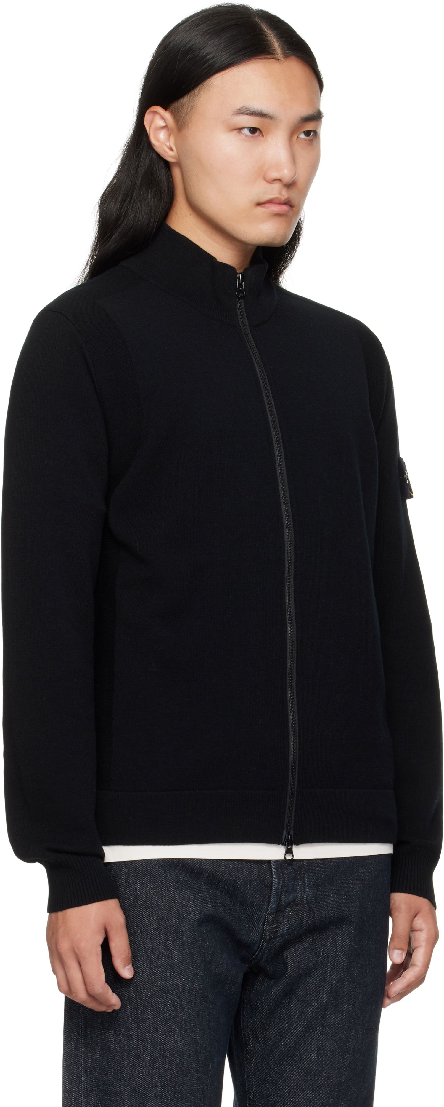 Світшоти Stone Island Stone Island Stretch RWS Wool Zip-Up Sweatshirt чорний | K2S15 5100062 S00A1, 1