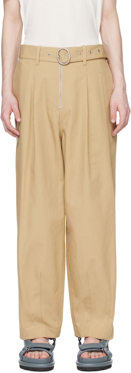 Штани Jil Sander Belted Trousers бежевий | J47KA0203_J45136