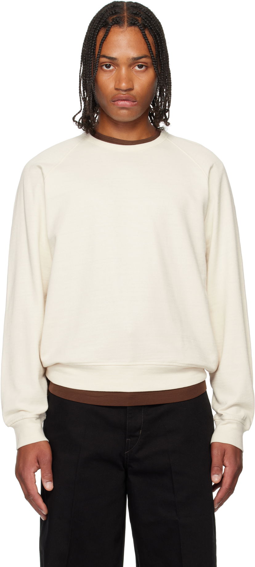 Світшоти LEMAIRE LEMAIRE Crew Neck Sweatshirt білий | TO1454 LJ1042