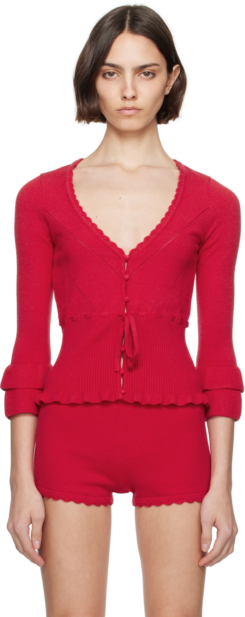 Cветр GUIZIO Guizio Mathilde Knitted Cardigan Червоний | S25111S052