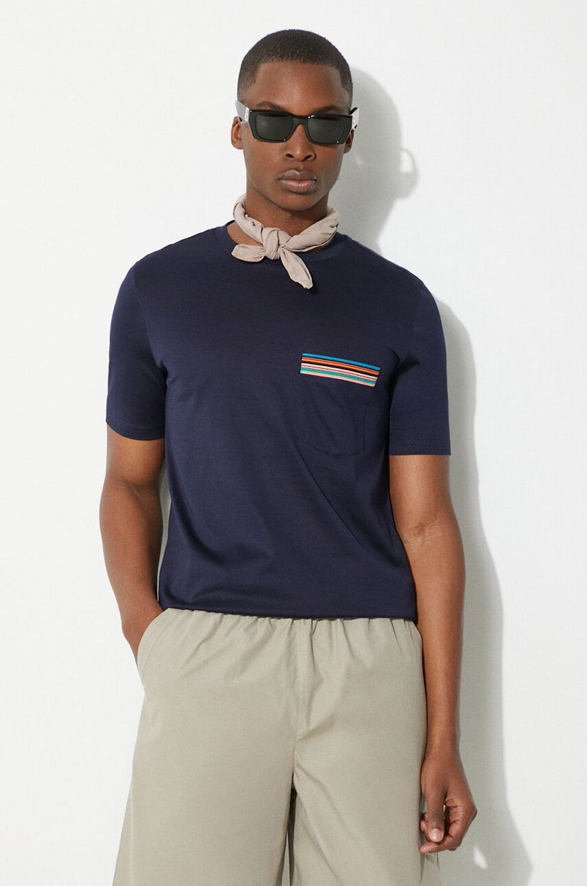 Футболка Paul Smith Paul Smith Pocket T-Shirt темно-синій | M1R.306U.H00088
