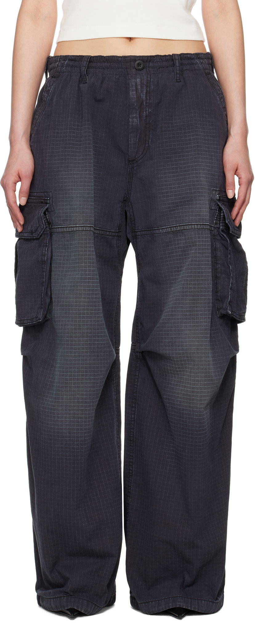 Штани карго Alexander Wang Alexander Wang Pre-Styled Ripstop Cargo Pants чорний | 1WC2254815