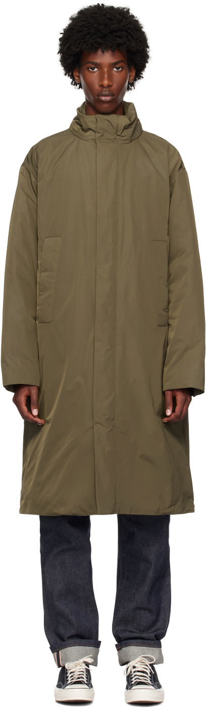 Пальто CALVIN KLEIN Khaki Stand Collar Down Coat Сірий | 81EM579