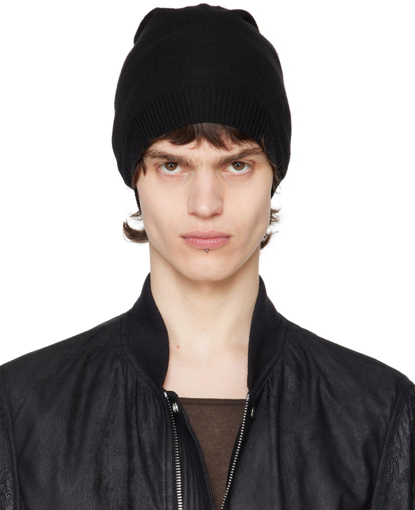 Шапка Rick Owens Rick Owens Hollywood Medium Beanie чорний | RU01E5494 M