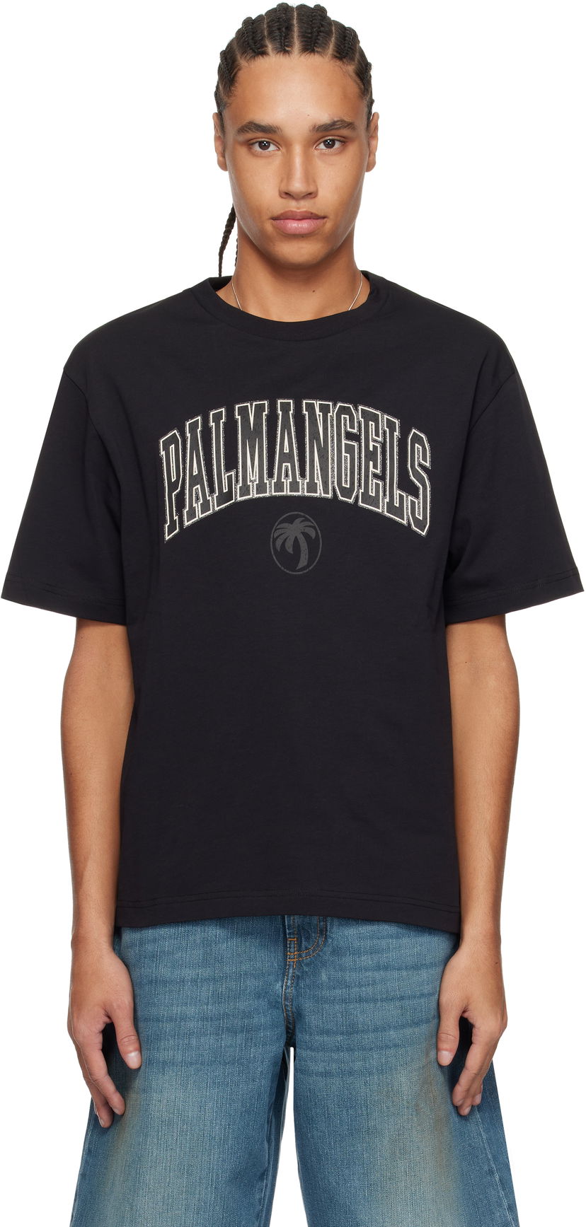 Футболка Palm Angels Palm Angels College Logo T-Shirt чорний | PMAA089S25JER0011013