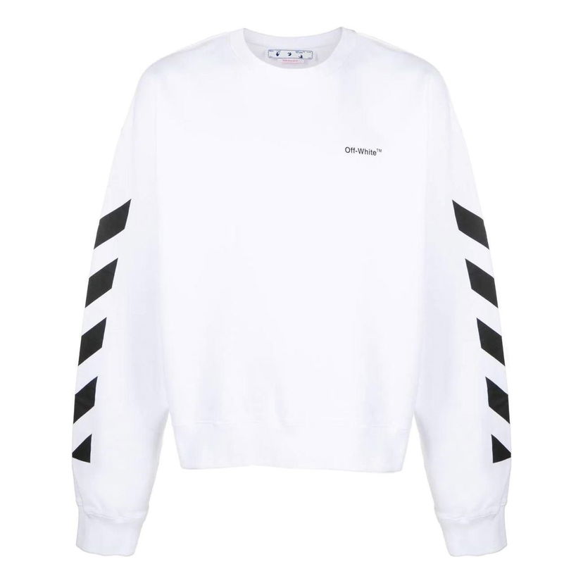 Світшоти Off-White Off-White Side Stripe Long Sleeve Sweatshirt білий | OMBA058C99FLE0010110