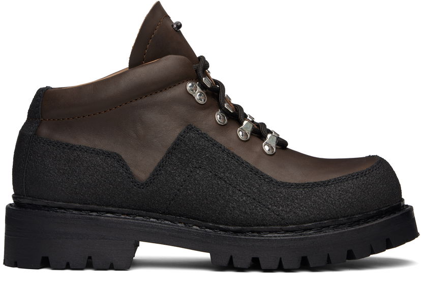 Кросівки та взуття OUR LEGACY Quest Textured-Panel Lace-Up Boots Коричневий | A4257QM