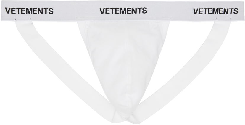 Трусики VETEMENTS Vetements Logo-Woven Jock Strap білий | MA66UN110W