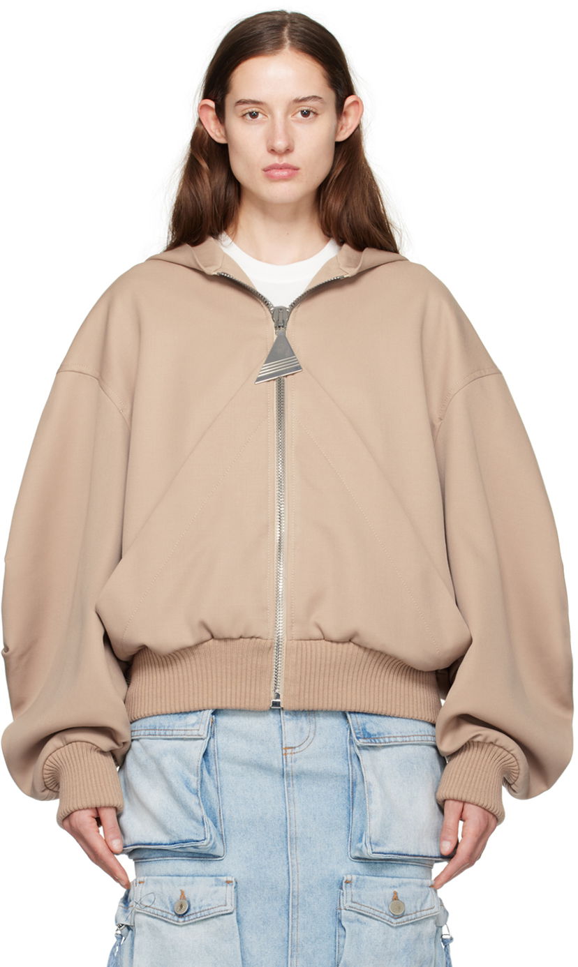 Світшоти The Attico Attico Hooded Bomber Jacket бежевий | 241WCB41 W046