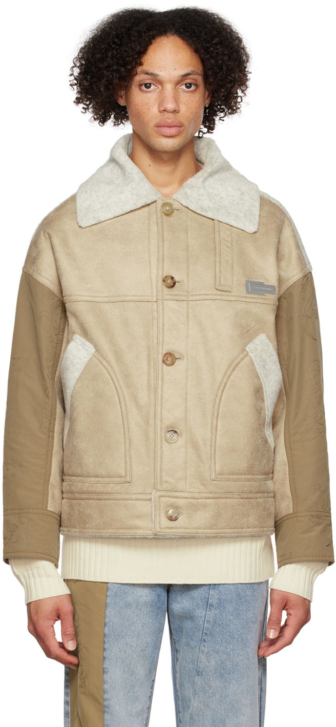 Куртка Feng Chen Wang Feng Chen Wang Reversible Faux-Shearling Jacket бежевий | FUF14JK17