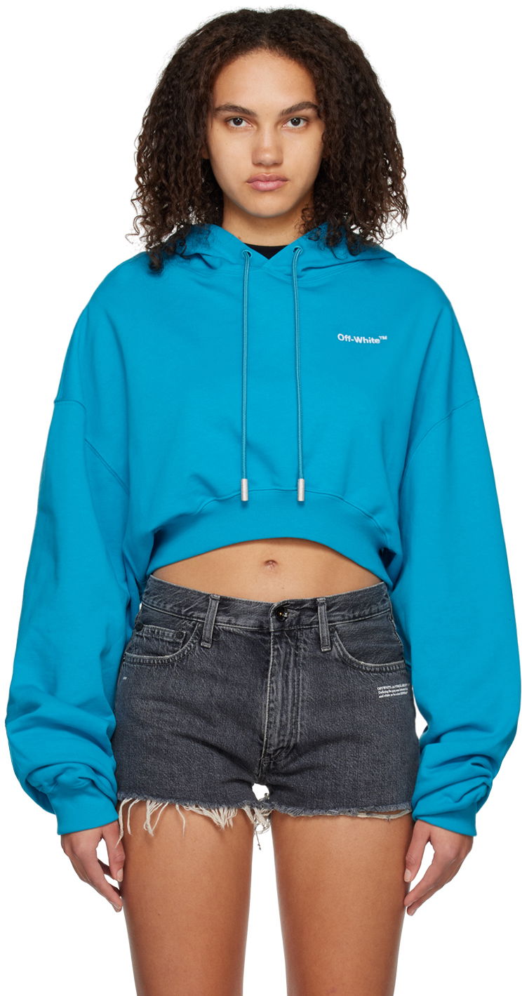 Світшоти Off-White Blue For All Helv Hoodie Синій | OWBB050S23JER0014901