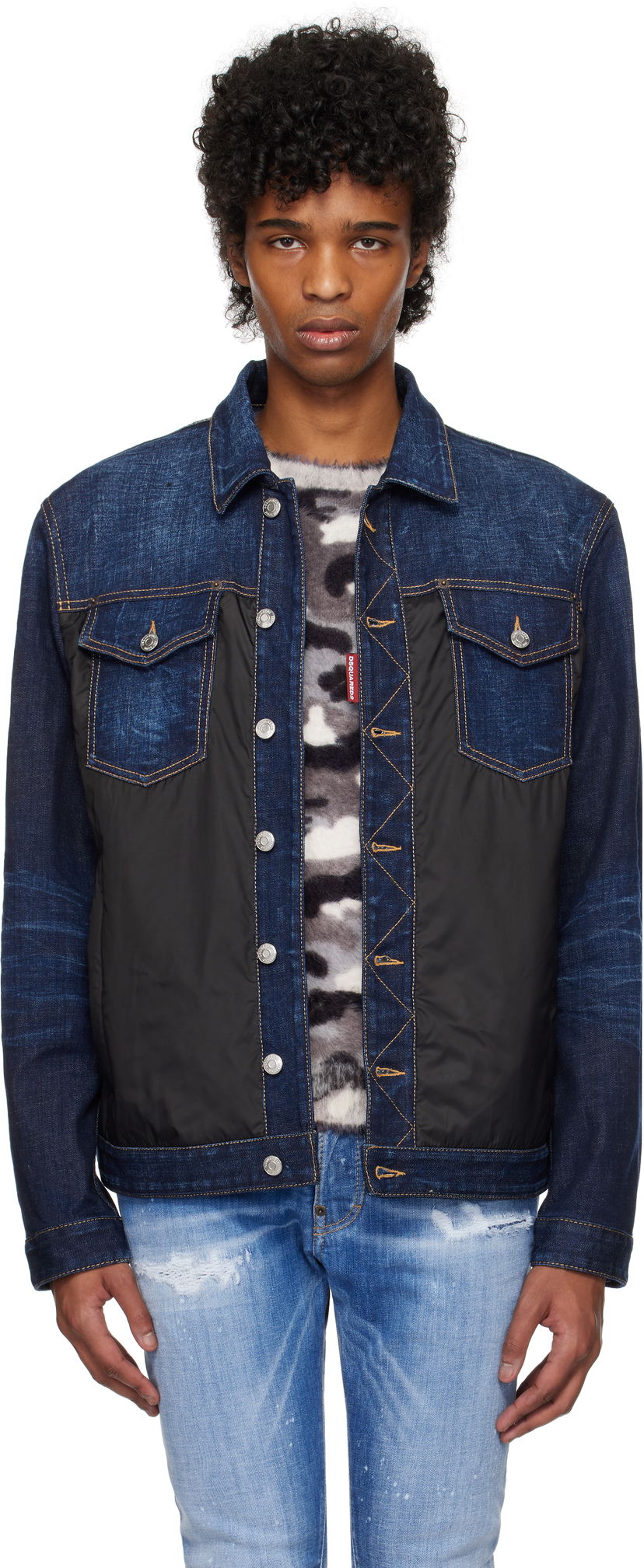 Куртка DSQUARED2 Dsquared2 Denim Puffer Jacket Синій | S74AM1576_S30664