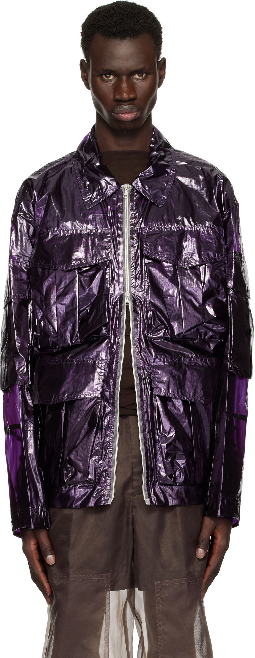 Вітровка Dries Van Noten Dries Van Noten Overdyed Transparent Jacket Фіолетовий | 251-020532-1258