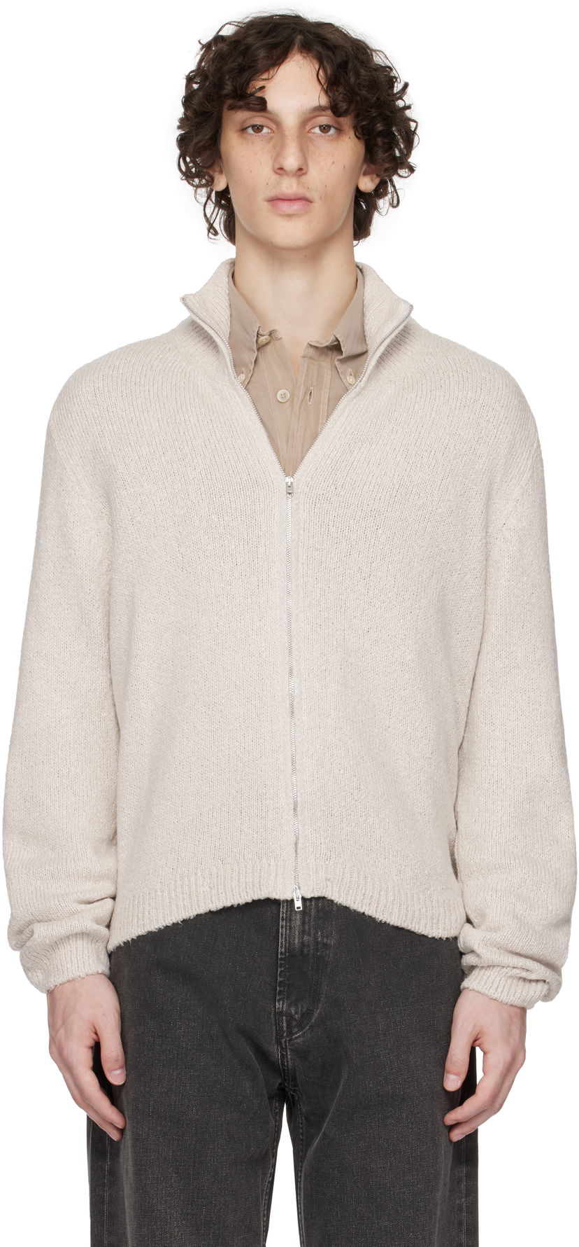 Cветр OUR LEGACY Our Legacy Float Funnel Zip Cardigan бежевий | M2253FO