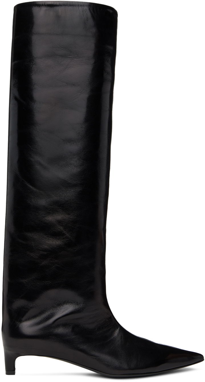 Кросівки та взуття Jil Sander Black Pointed Toe Tall Boots чорний | J15WW0009_P2958