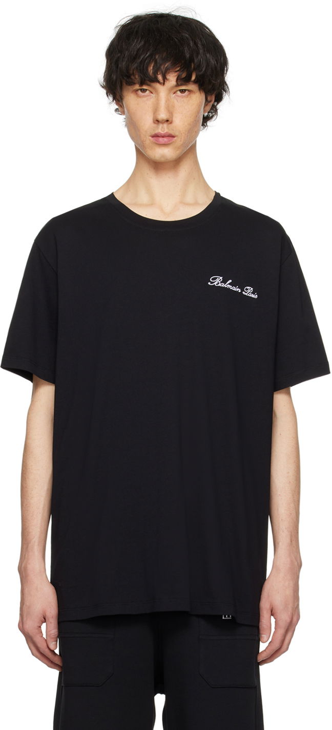 Футболка Balmain Signature T-Shirt чорний | CH1EG010BC68