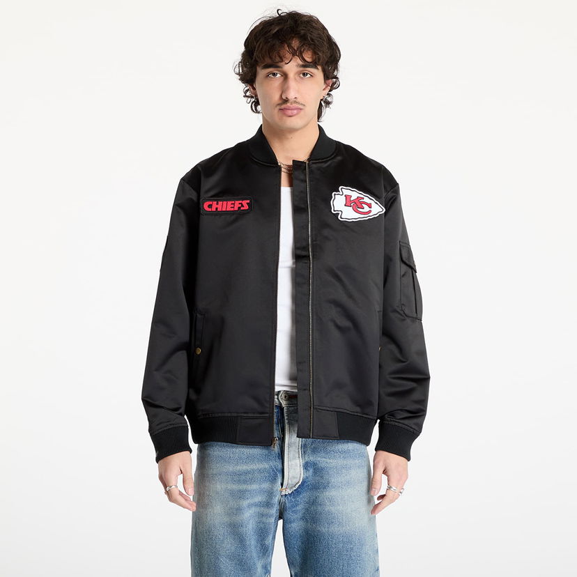 Куртка бомбер Mitchell & Ness Team Leader Satin Bomber Jacket чорний | JK8095-KCCBLCK