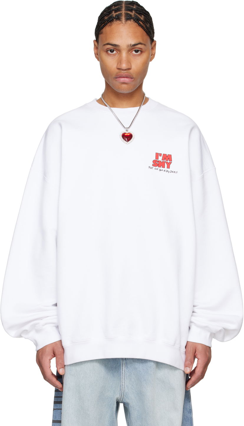 Світшоти VETEMENTS 'I'm Shy' Oversized Sweatshirt білий | UA66CW620W