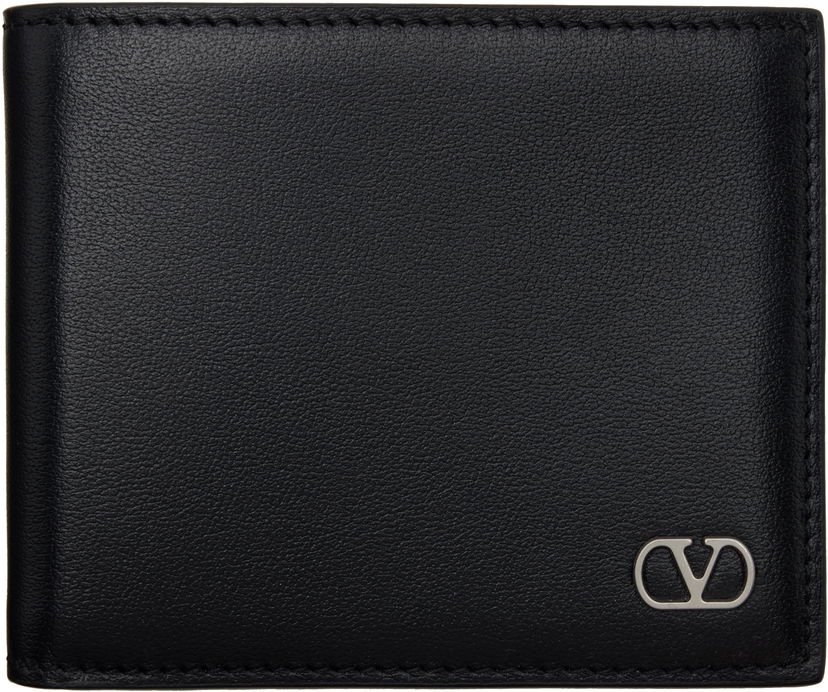 Гаманець Valentino Valentino Garavani VLogo Signature Grainy Calfskin Bifold Wallet чорний | 6Y2P0V08WVF